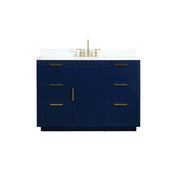 Elegant Blake 48" Single Bathroom Vanity, Blue/Backsplash - VF19448BL-BS