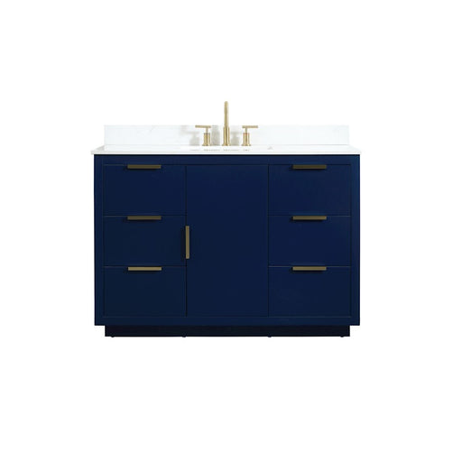 Elegant Blake 48" Single Bathroom Vanity, Blue/Backsplash - VF19448BL-BS