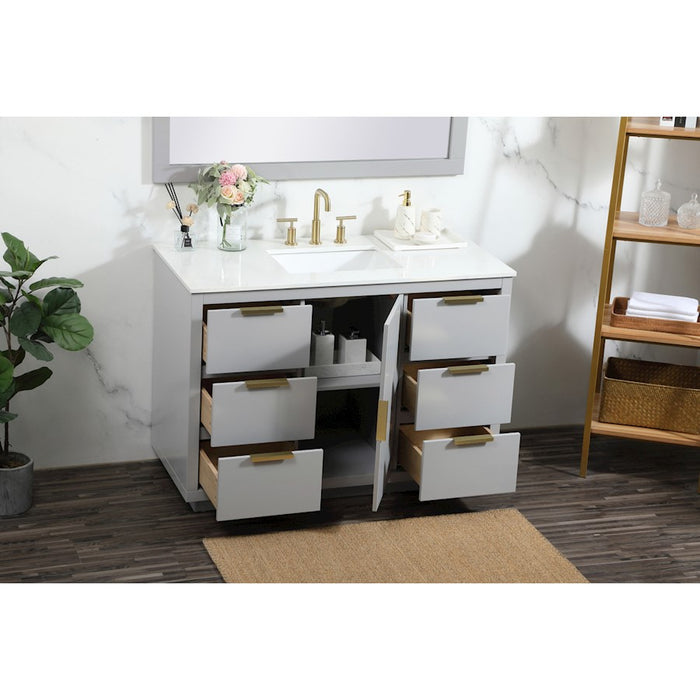 Elegant Kitchen/Bath Blake 48" Single Bathroom Vanity, Grey