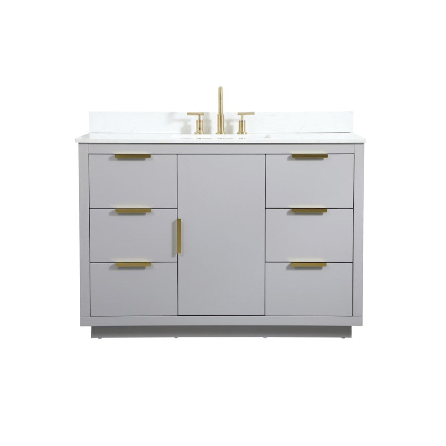 Elegant Blake 48" Single Bathroom Vanity, Grey/Backsplash - VF19448GR-BS