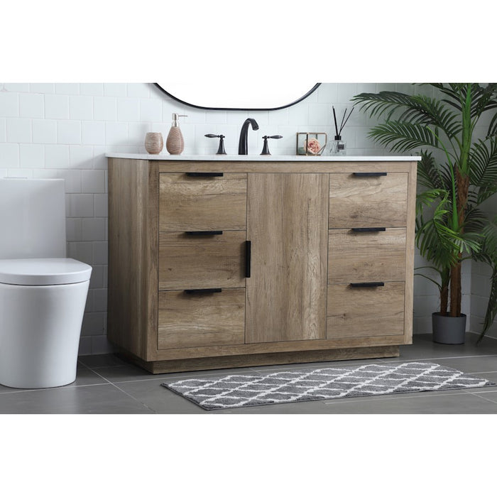 Elegant Lighting Blake 48"L Single Vanity Sink, Natural Oak