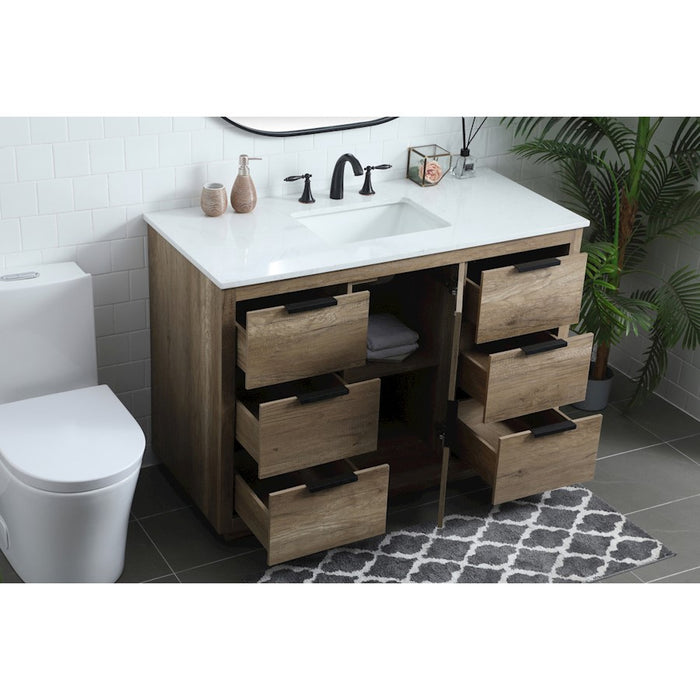 Elegant Lighting Blake 48"L Single Vanity Sink, Natural Oak