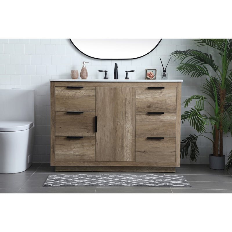 Elegant Lighting Blake 48"L Single Vanity Sink, Natural Oak