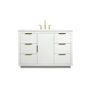 Elegant Kitchen/Bath Blake 48" Single Bathroom Vanity, White - VF19448WH