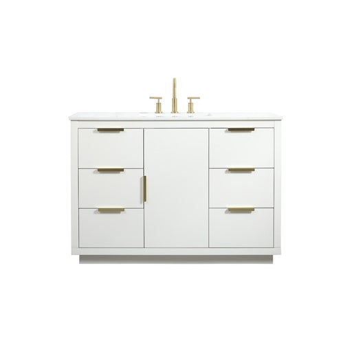 Elegant Kitchen/Bath Blake 48" Single Bathroom Vanity, White - VF19448WH