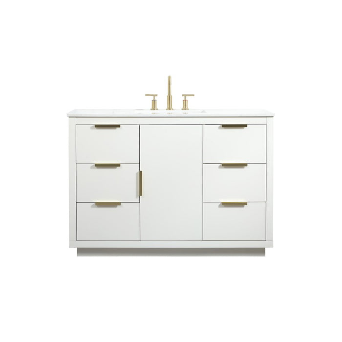 Elegant Kitchen/Bath Blake 48" Single Bathroom Vanity, White - VF19448WH