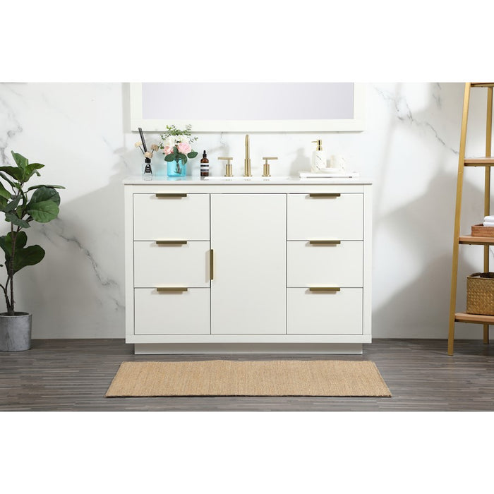 Elegant Kitchen/Bath Blake 48" Single Bathroom Vanity, White