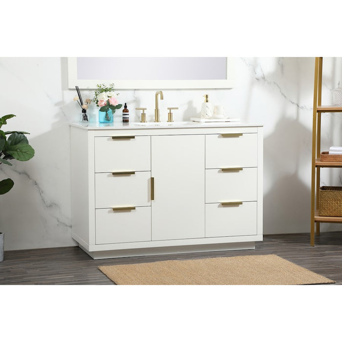 Elegant Kitchen/Bath Blake 48" Single Bathroom Vanity, White