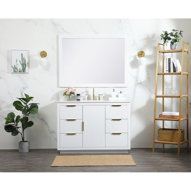 Elegant Kitchen/Bath Blake 48" Single Bathroom Vanity, White