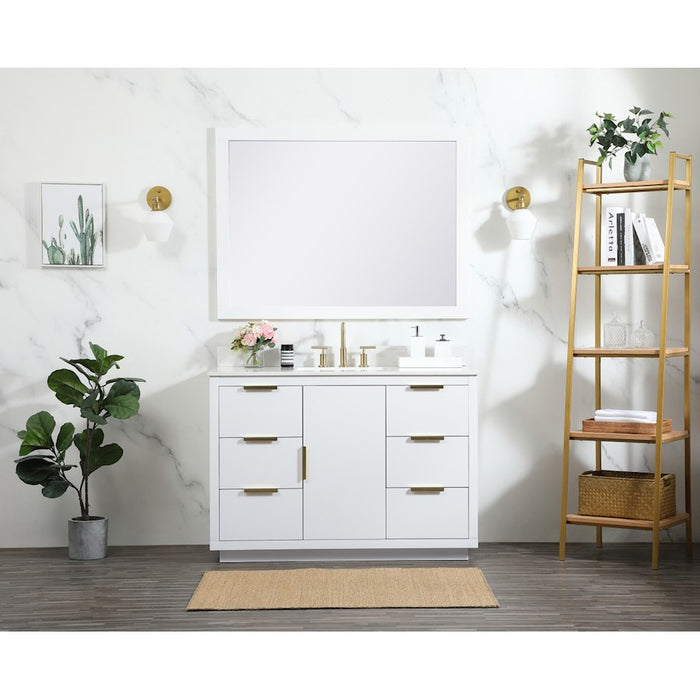 Elegant Kitchen/Bath Blake 48" Single Bathroom Vanity, White