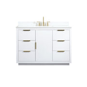 Elegant Blake 48" Single Bathroom Vanity, White/Backsplash - VF19448WH-BS