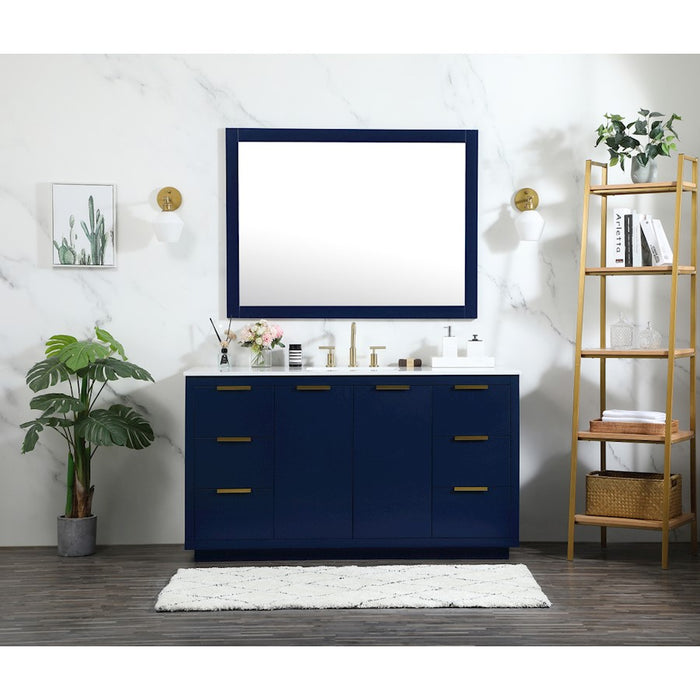 Elegant Blake 48" Single Bathroom Vanity, White/Backsplash