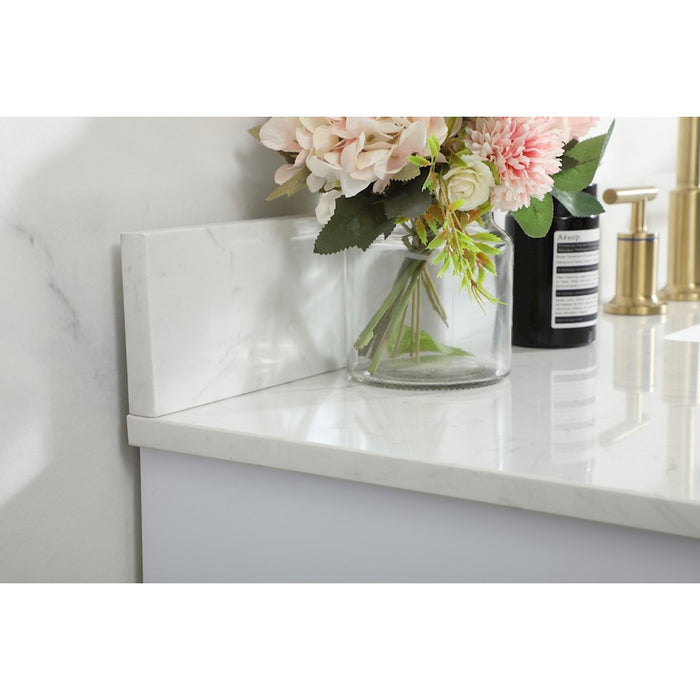 Elegant Blake 48" Single Bathroom Vanity, White/Backsplash