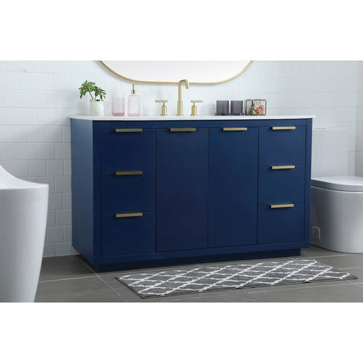Elegant Lighting Blake 54" Single Vanity Sink, Blue