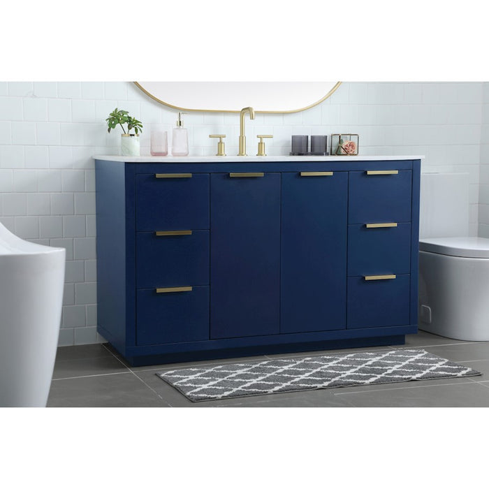 Elegant Lighting Blake 54" Single Vanity Sink, Blue