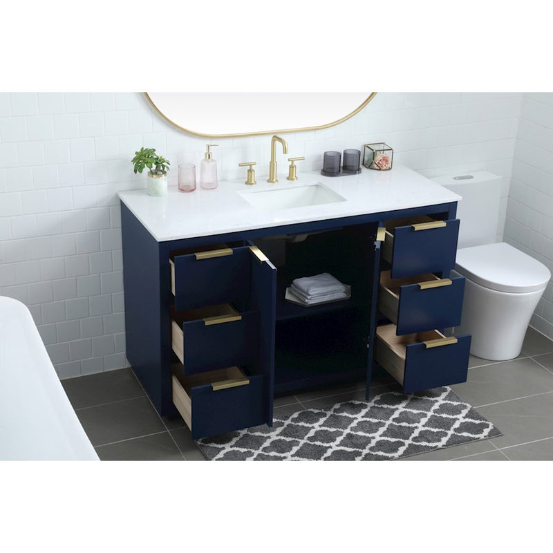 Elegant Lighting Blake 54" Single Vanity Sink, Blue