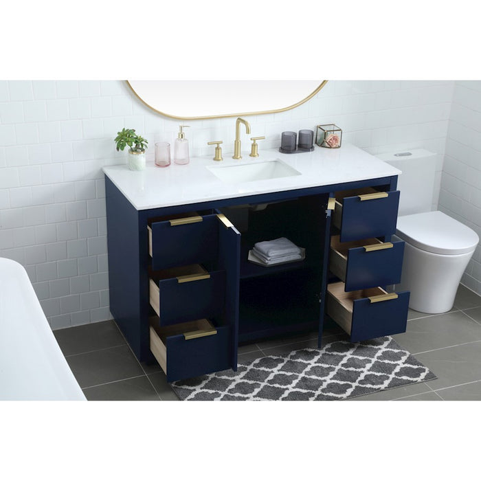 Elegant Lighting Blake 54" Single Vanity Sink, Blue