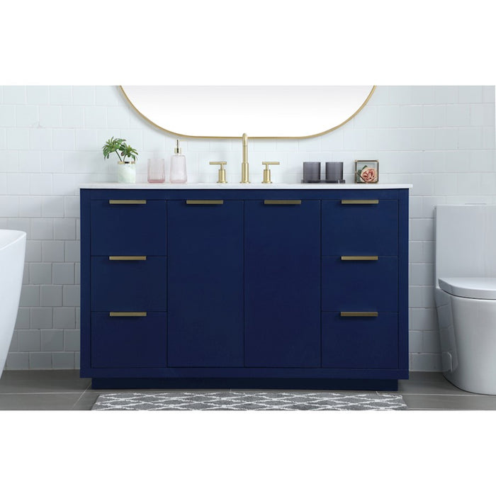 Elegant Lighting Blake 54" Single Vanity Sink, Blue