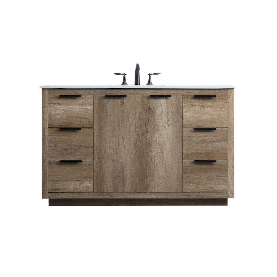Elegant Lighting Blake 54"L Single Vanity Sink, Natural Oak - VF19454NT