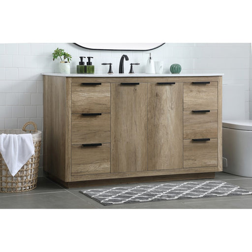 Elegant Lighting Blake 54"L Single Vanity Sink, Natural Oak
