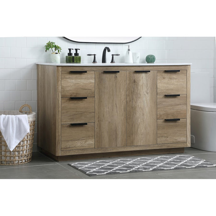 Elegant Lighting Blake 54"L Single Vanity Sink, Natural Oak