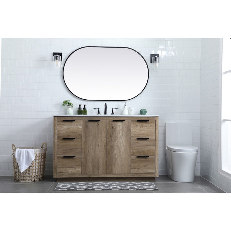 Elegant Lighting Blake 54"L Single Vanity Sink, Natural Oak