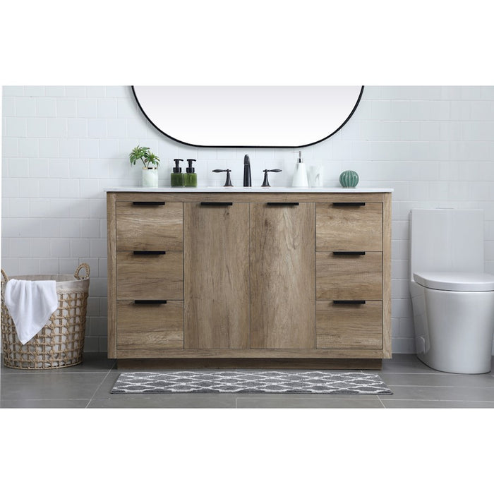 Elegant Lighting Blake 54"L Single Vanity Sink, Natural Oak