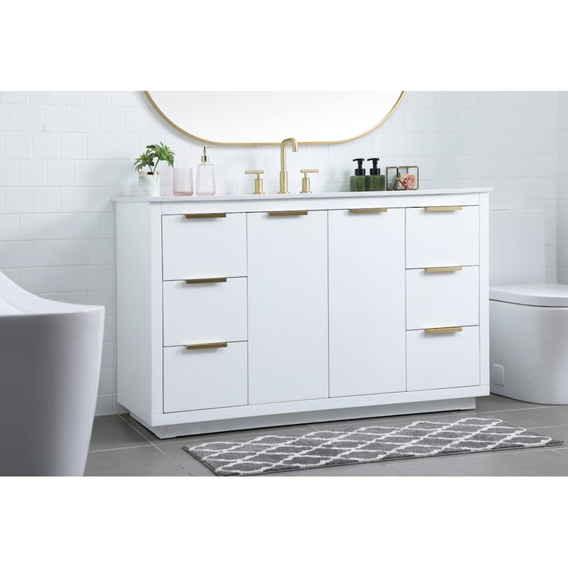 Elegant Lighting Blake 54" Single Vanity Sink, White