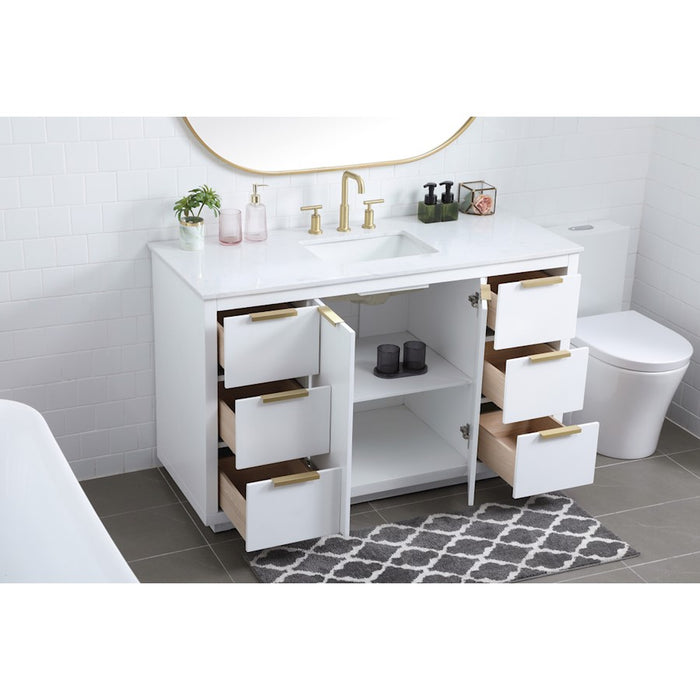 Elegant Lighting Blake 54" Single Vanity Sink, White