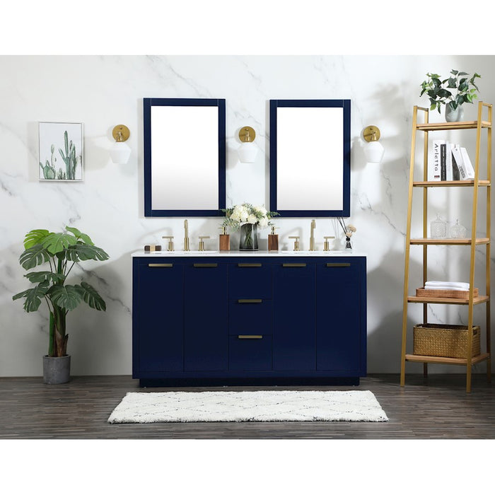 Elegant Kitchen/Bath Blake 60" Single Bathroom Vanity, Blue