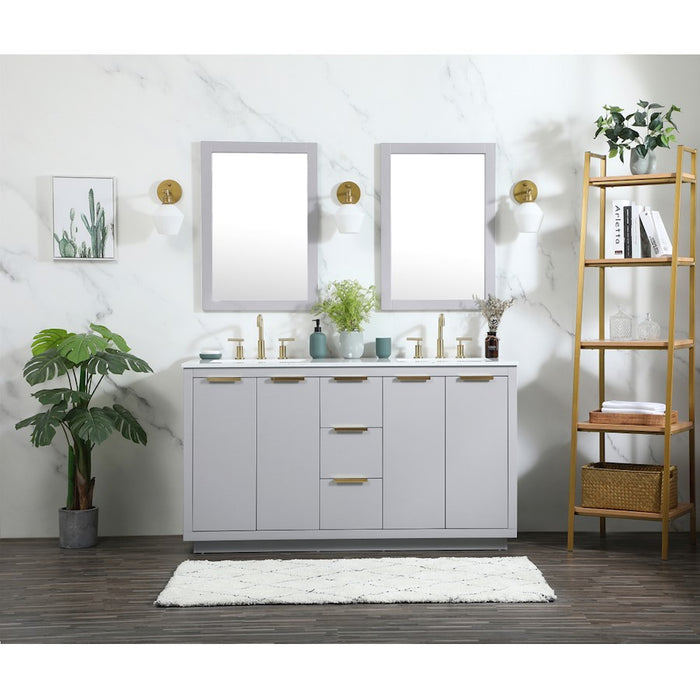 Elegant Kitchen/Bath Blake 60" Double Bathroom Vanity, Blue
