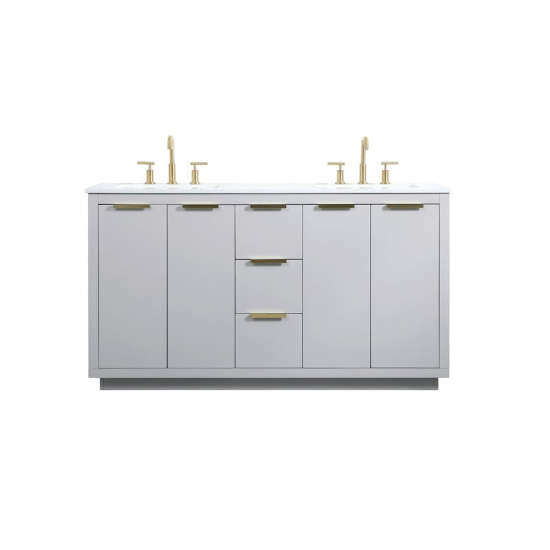 Elegant Kitchen/Bath Blake 60" Double Bathroom Vanity, Grey - VF19460DGR