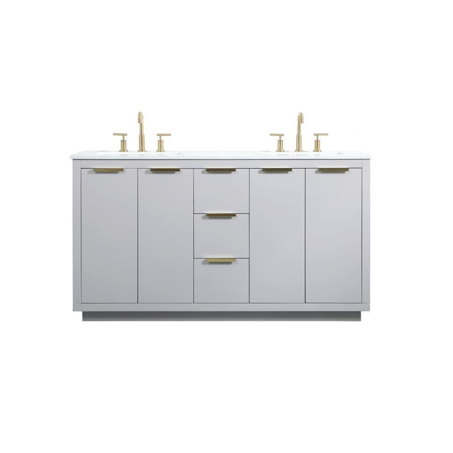 Elegant Kitchen/Bath Blake 60" Double Bathroom Vanity, Grey - VF19460DGR