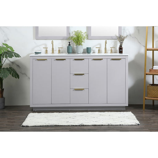 Elegant Kitchen/Bath Blake 60" Double Bathroom Vanity, Grey