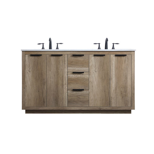 Elegant Lighting Blake 60"L Double Vanity Sink, Natural Oak - VF19460DNT