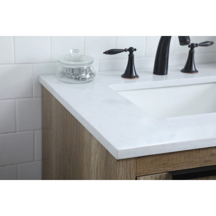 Elegant Lighting Blake 60"L Double Vanity Sink, Natural Oak