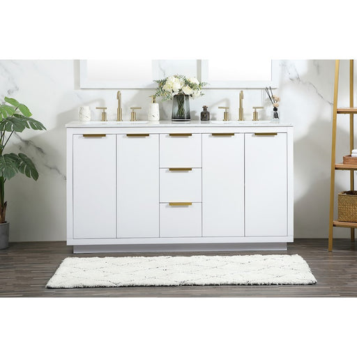 Elegant Kitchen/Bath Blake 60" Double Bathroom Vanity, White
