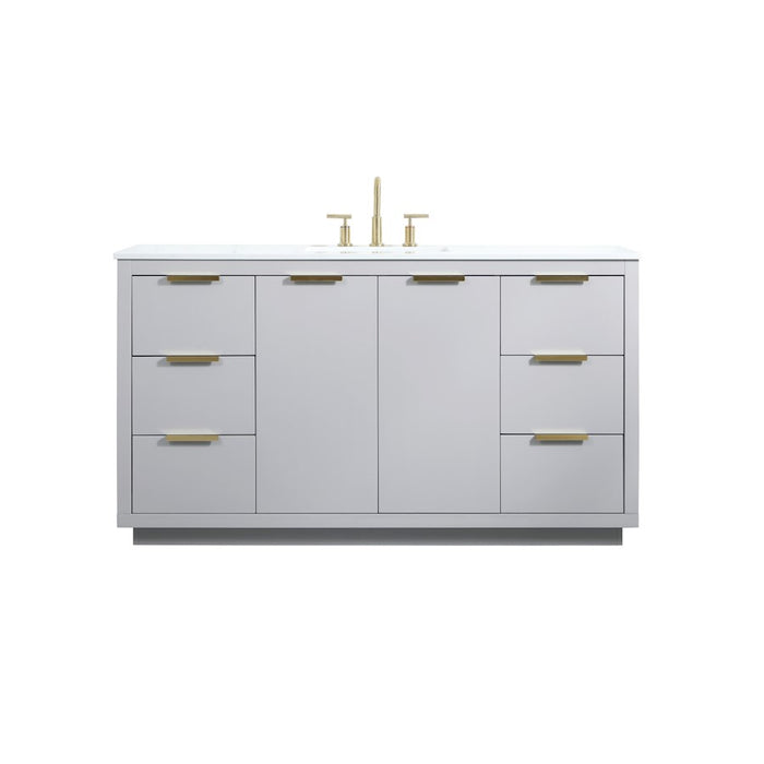 Elegant Kitchen/Bath Blake 60" Single Bathroom Vanity, Grey - VF19460GR