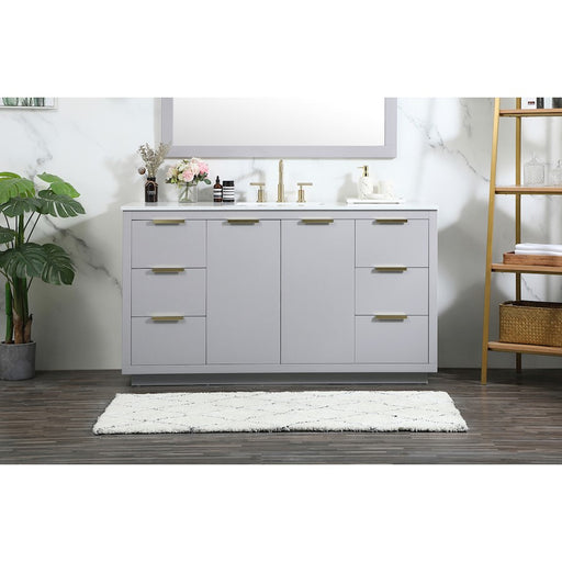 Elegant Kitchen/Bath Blake 60" Single Bathroom Vanity, Grey