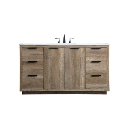Elegant Lighting Blake 60"L Single Vanity Sink, Natural Oak - VF19460NT