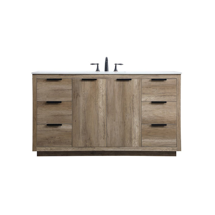 Elegant Lighting Blake 60"L Single Vanity Sink, Natural Oak - VF19460NT