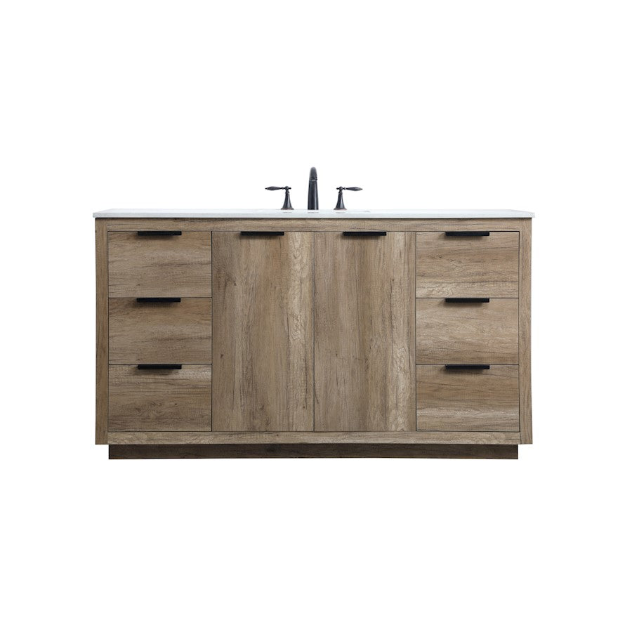 Elegant Lighting Blake 60"L Single Vanity Sink, Natural Oak - VF19460NT