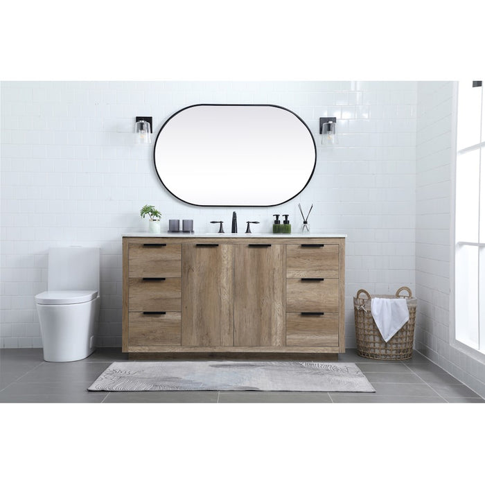 Elegant Lighting Blake 60"L Single Vanity Sink, Natural Oak