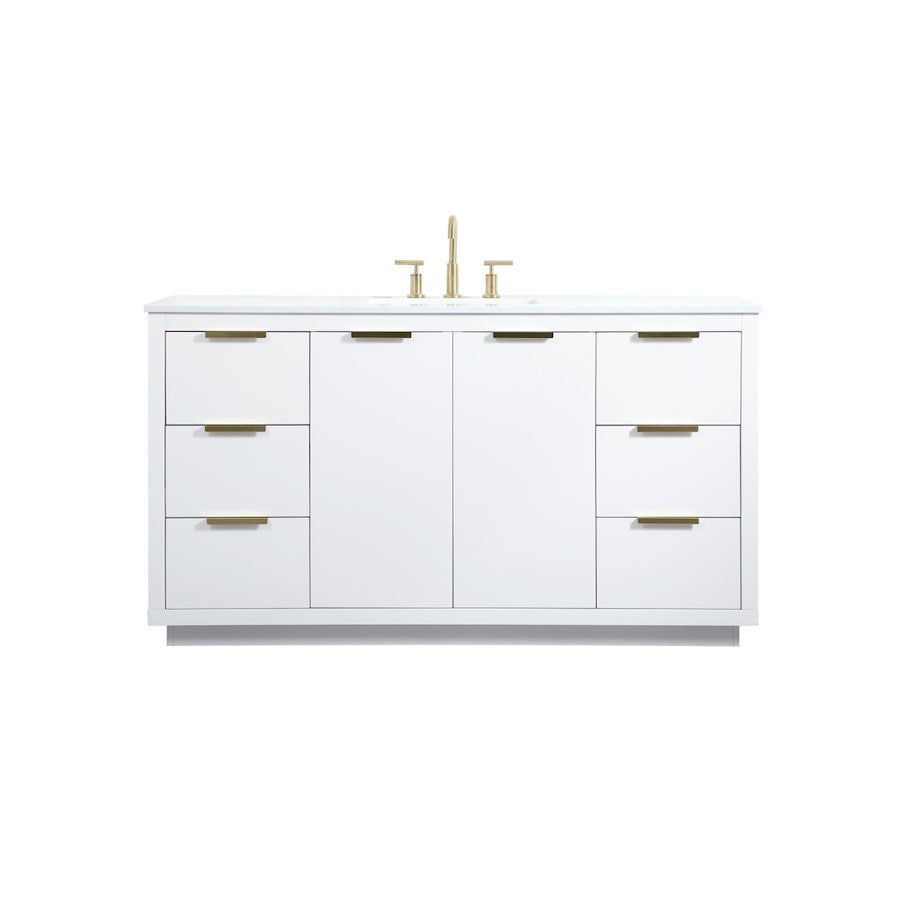 Elegant Kitchen/Bath Blake 60" Single Bathroom Vanity, White - VF19460WH