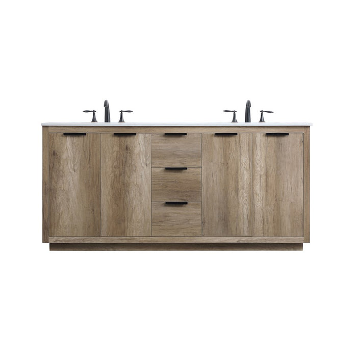 Elegant Lighting Blake 72"L Double Vanity Sink, Natural Oak - VF19472DNT