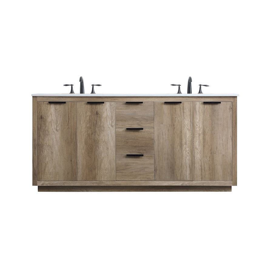 Elegant Lighting Blake 72"L Double Vanity Sink, Natural Oak - VF19472DNT