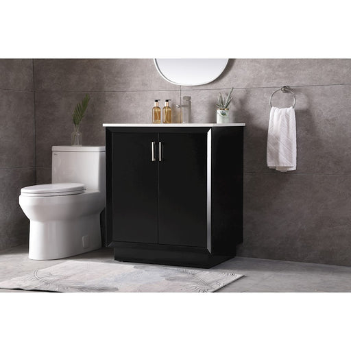 Elegant Lighting Hayes 30"L Single Vanity Sink, Black