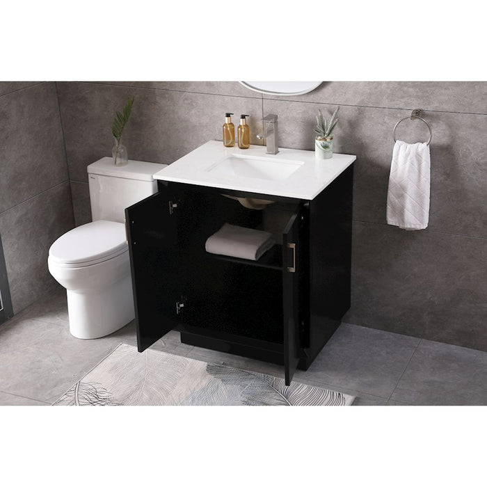 Elegant Lighting Hayes 30"L Single Vanity Sink, Black