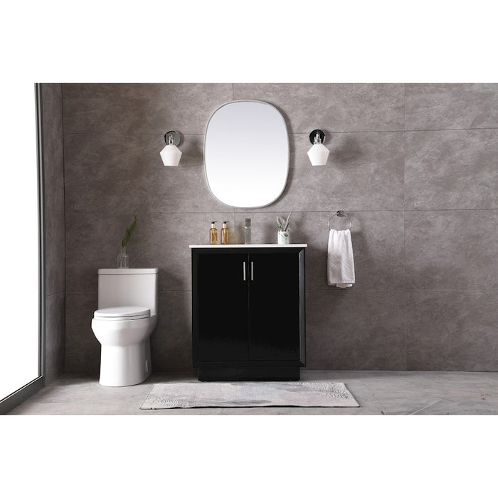 Elegant Lighting Hayes 30"L Single Vanity Sink, Black
