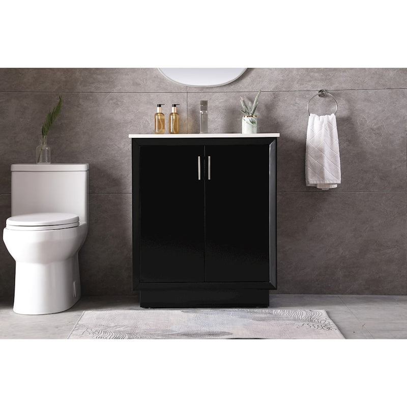 Elegant Lighting Hayes 30"L Single Vanity Sink, Black